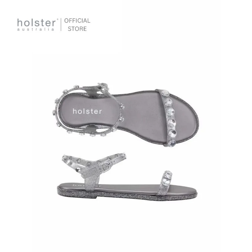 holster australia รองเท้าแตะรัดส้นผู้หญิง halo glitter สี pewter