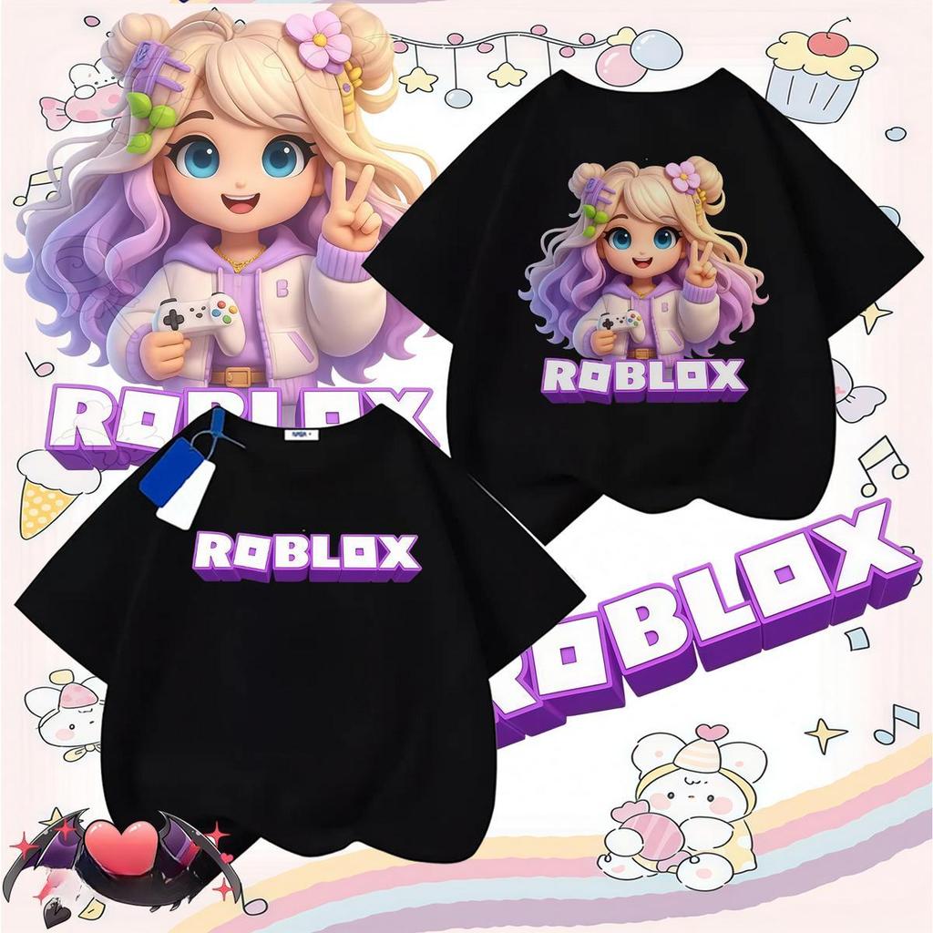 [COD]เสื้อยืดพิมพ์ลายใหม่ ROBLOX สำหรับเด็กผู้หญิง แฟชั่นปี 2026 แท้ ระบายอากาศได้ดี เสื้อเด็ก มีหลายสีให้เลือก เสื้อผ้า ราคา ถูกที่สุด ดีลบีเคเค แกลเลอรีภาพที่ 3