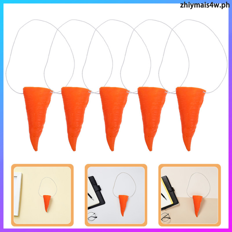 5 ชิ้นแครอท Snowman เครื่องประดับคอสเพลย์จมูกตกแต่ง 11.00X4.00X4.00 ซม.สีส้ม zhiymais4w