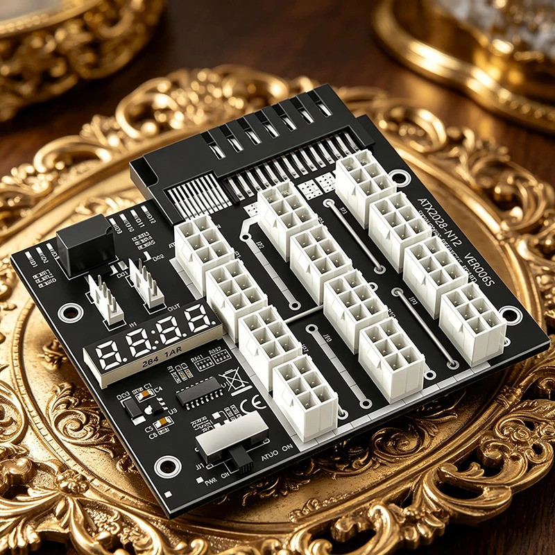 ใหม่ ATX 12x 6pin แหล่งจ่ายไฟ Breakout Board Adapter Converter พร้อมแฟลช LED สําหรับ HP 733428-101 7
