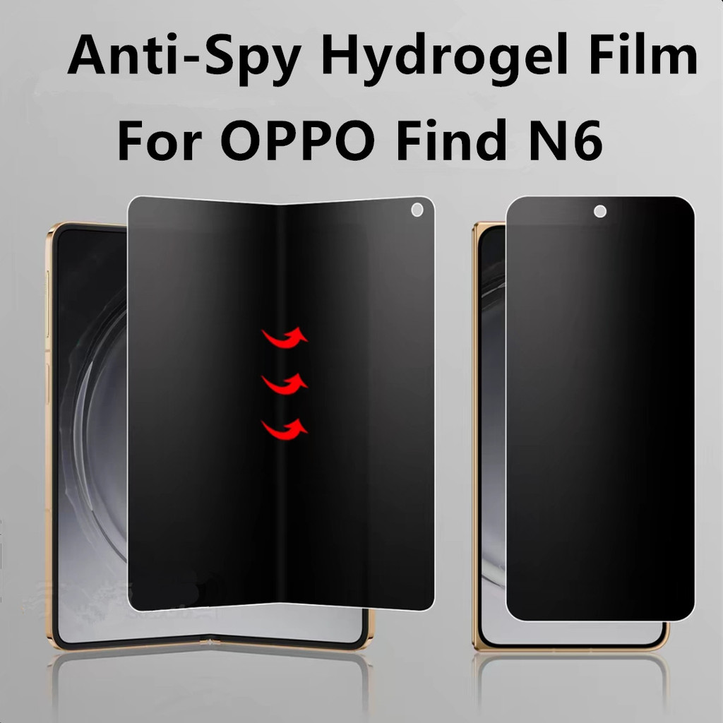 HD Matte ด้านนอกด้านใน Anti-Spy Anti-Glare ป้องกันหน้าจอสําหรับ OPPO Find N6 N5 FindN6 Soft TPU Anti-Shatter Privacy Hydrogel ฟิล์ม
