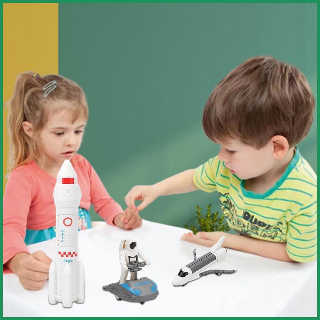 Space Rocket Toy Space Shuttle Rocket Toy Playset นักบินอวกาศ Venture Space Set Space Rover Shuttle 