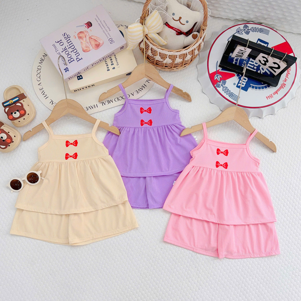 DD3 * SIZE 3MONTHS- 4YEARS - PLAYSET SINGLET+SHORT PANT CARTOON GIRL