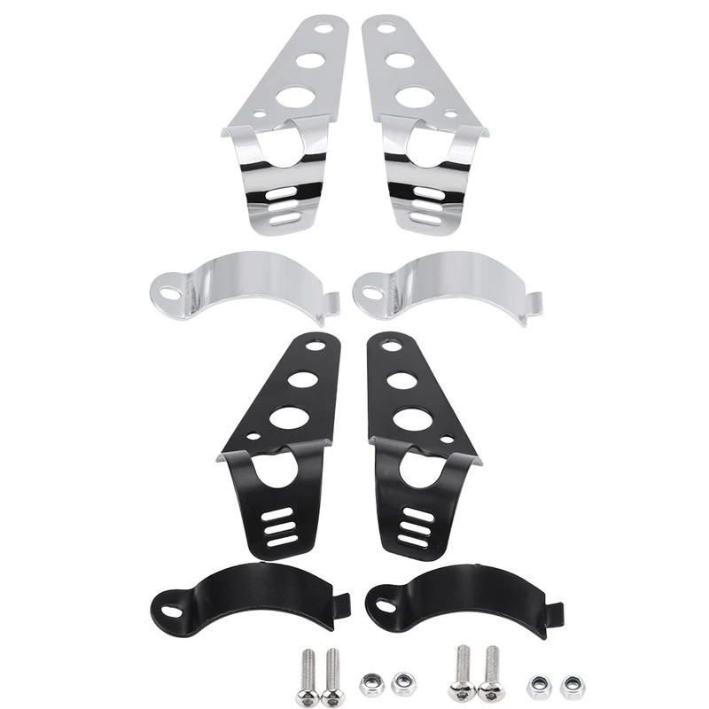 1 คู่รถจักรยานยนต์ไฟหน้า Clamps วงเล็บหลอด Clamp Mount Kit สําหรับ Chopper Cafe Racer ส้อมหลอดขนาด b