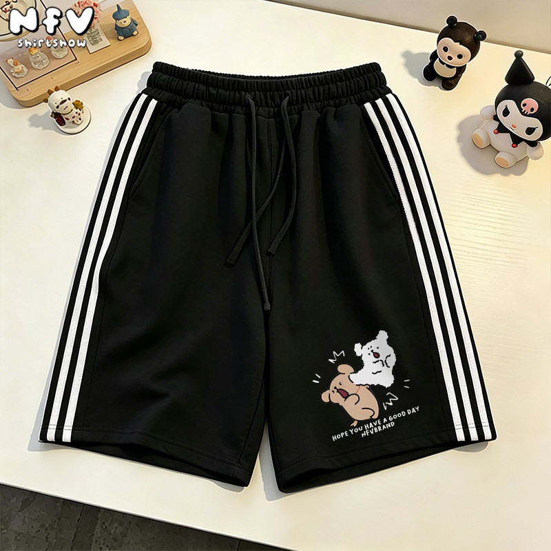 NFV แฟชั่นเกาหลีสไตล์ กางเกงขาสั้น ลำลอง คริสต์มาส เสื้อผญ ชุดหน้าร้อน หลวม ๆ ใส่สบาย กางเกงขาสั้นห้าส่วน YG1659