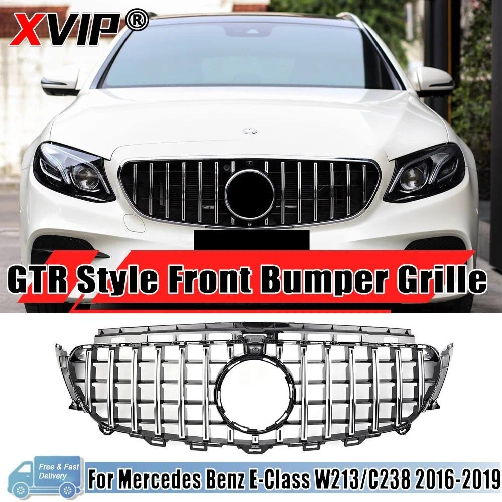 XPVIP Chrome Silver GTR สไตล์กันชนสําหรับ Mercedes Benz E-Class W213/C238 2016-2019 E180 E200 E350 E