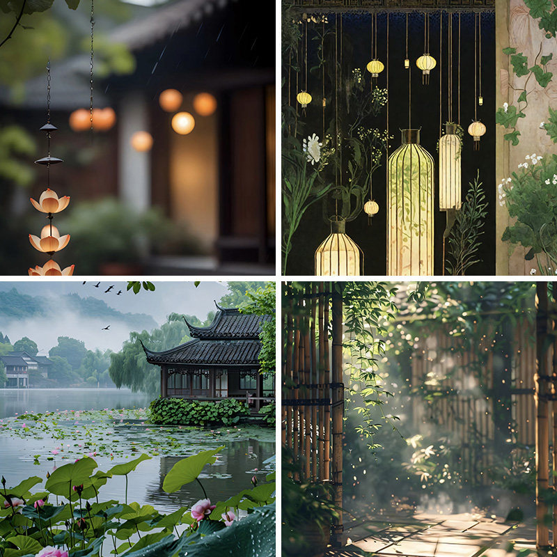 เซนสไตล์โบราณสไตล์จีนความรู้สึกเย็นที่สวยงามอเนกประสงค์พื้นหลังผ้าเค้าโครงฉากพื้นที่ภาพถ่ายการถ่ายภาพ