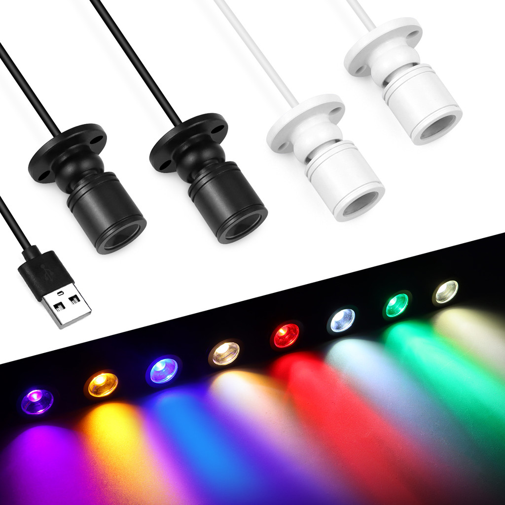 สีสัน Led Spotlight USB 5V Mini เพดาน Spot 1W ตู้โชว์รูปแบบตู้โชว์ Light Room Decor