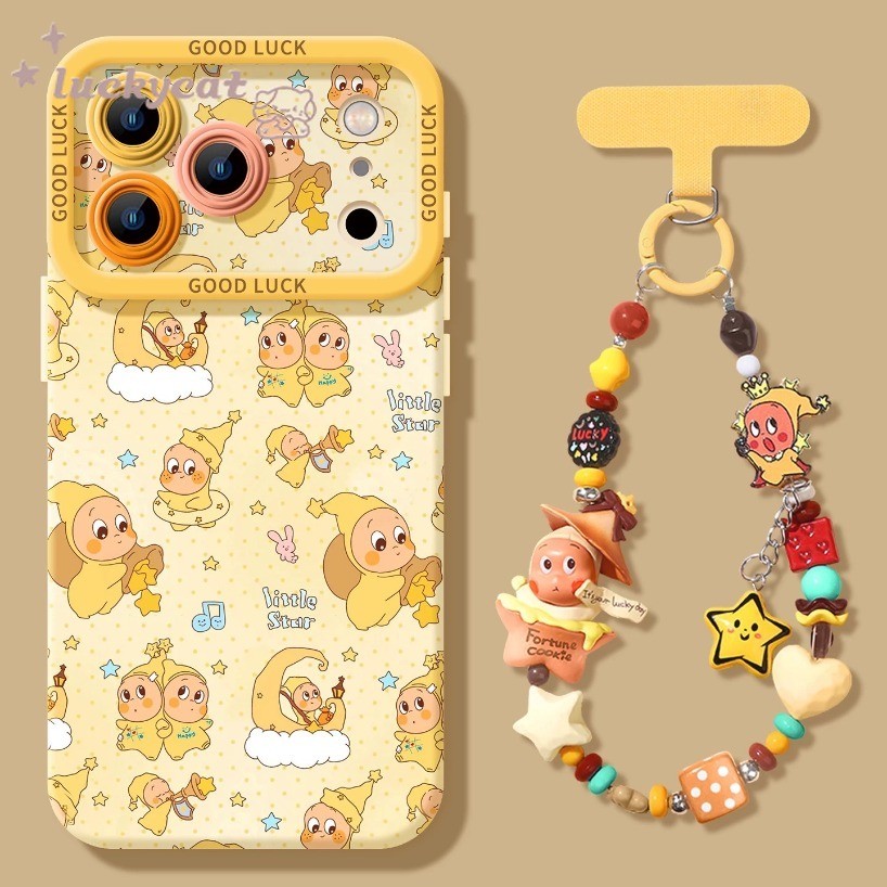 น่ารักมีความสุขเล่นดาวสีเหลืองเด็กเคสโทรศัพท์สําหรับiPhone 17 16 15 14 13 12 11 Pro Max X Xr Xs Max 7 8 Plus SE2020