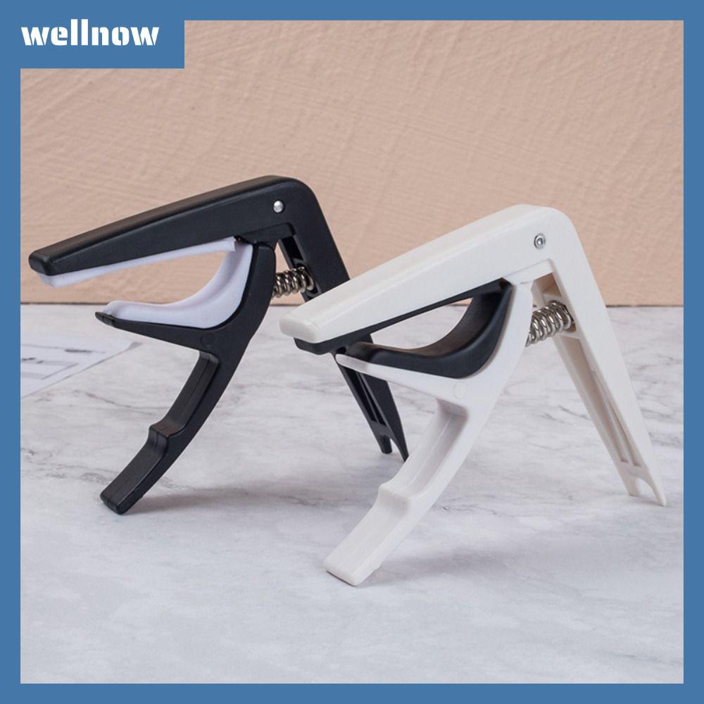 WELLNOW กีตาร์ Capo, สีดํา/สีขาว ABS + โลหะเปลี่ยนอย่างรวดเร็ว CLAMP Key, ชิ้นส่วนกีตาร์ไฟฟ้ามืออาชีพ Universal Guitar Tone ปรับ Clamp สําหรับ Acoustic Classic