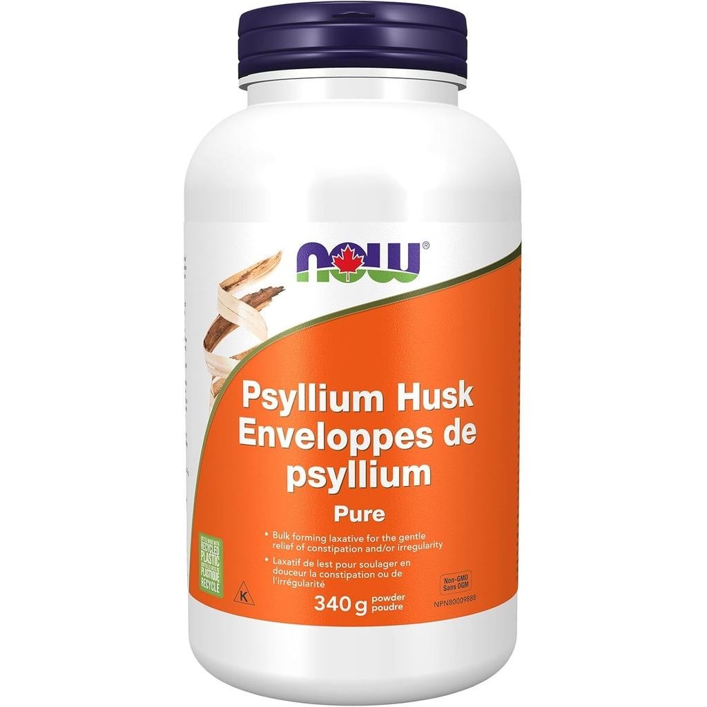 NOW s Psyllium Husk Powder NonGMO Project Fibre ละลายแล้ว 340g