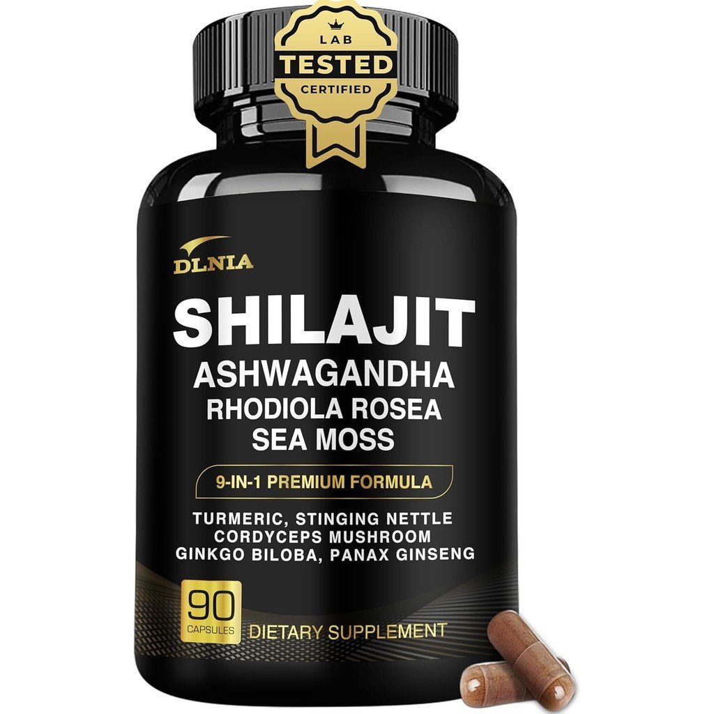 Shilajit 9-in-1 Capsules – หิมาลัยออร์แกนิกพร้อม Ashwagandha, Sea Moss, Turmeric & More – Vegan, Lab