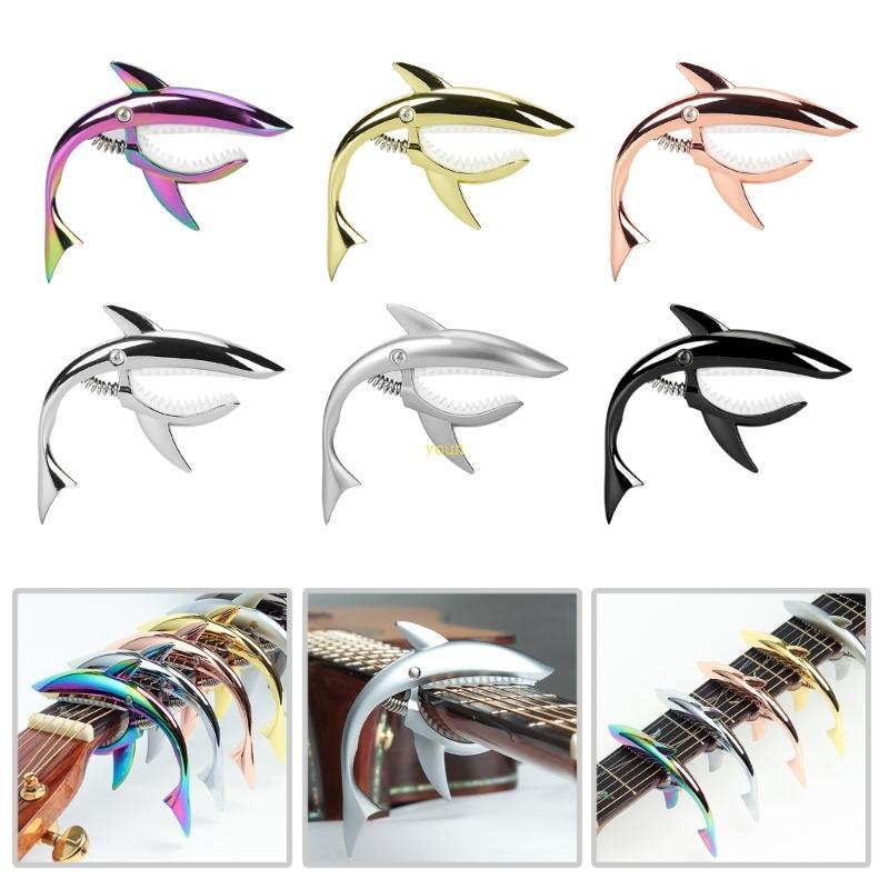 Youn Shark Guitar Capo Metal Guitar Clamp Cool Guitar Capo Professional Guitar Capo สําหรับประสิทธิภ