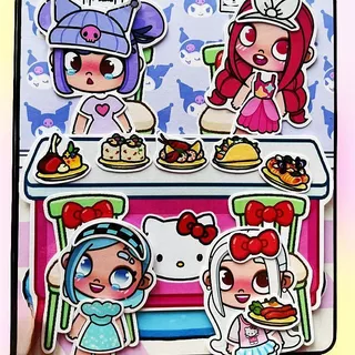 ชุดตัดกระดาษรูปคุโรมิ สาวน้อยเงียบขรึม จากหนังสือสนุกๆ ของเล่นแต่งตัว เกมงานฝีมือ DIY ชุดวัสดุ DIY ที่ใช้ซ้ำได้