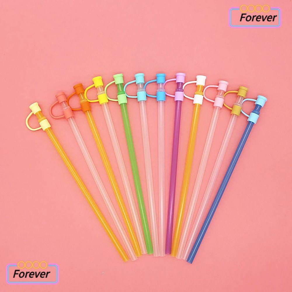 FOREVER Straw Tips Covers, ซีลดี 8 มม. Straw Topper, ตัวป้องกันหมวกแบบพกพาฝุ่นฟางเคล็ดลับฝาปิดสําหรับอุปกรณ์ปาร์ตี้