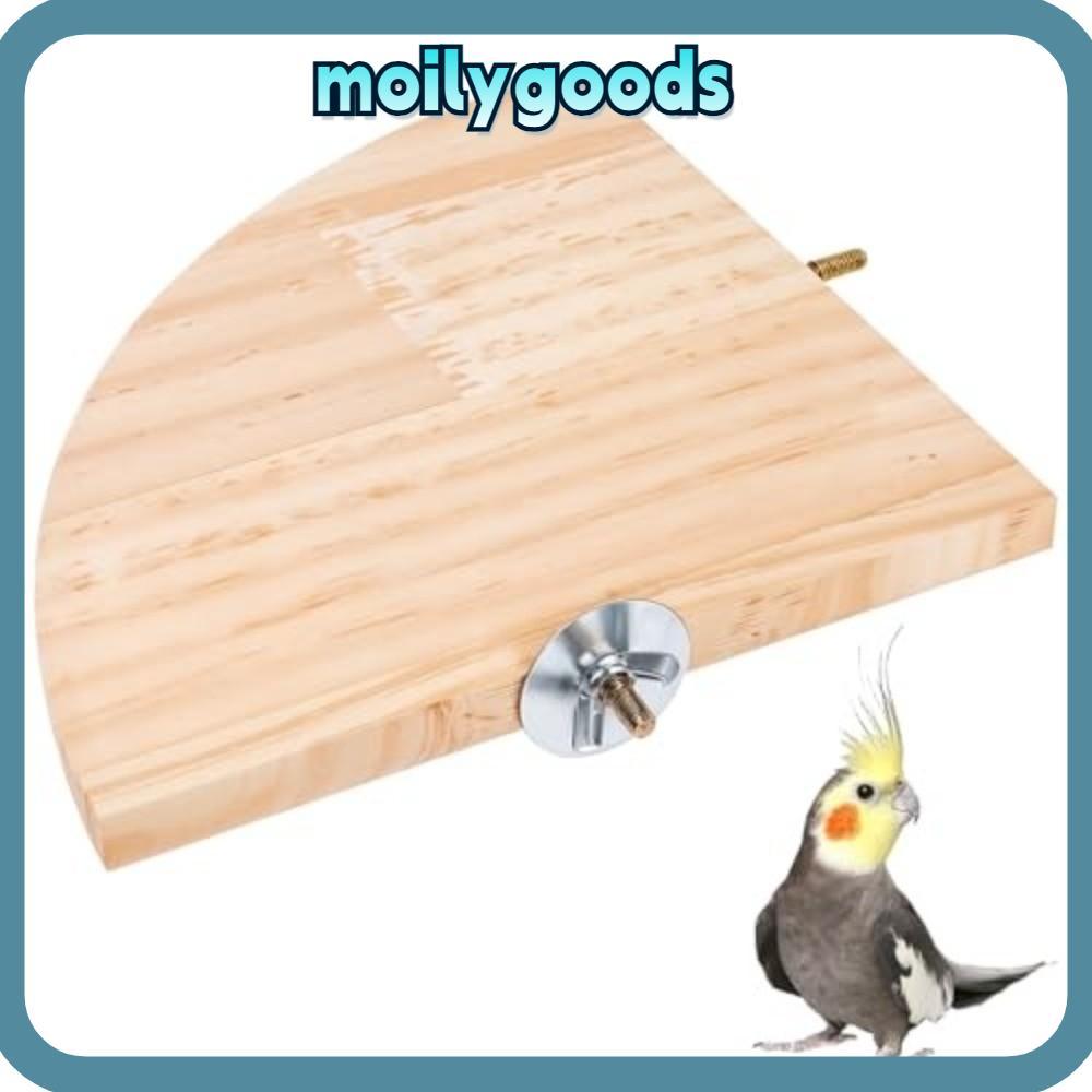 MOILYHD Parrot Perch Corner, Fan Shape Assorted Sizes Bird Perch ,วัสดุไม้คุณภาพสูง Flat Perches Cor