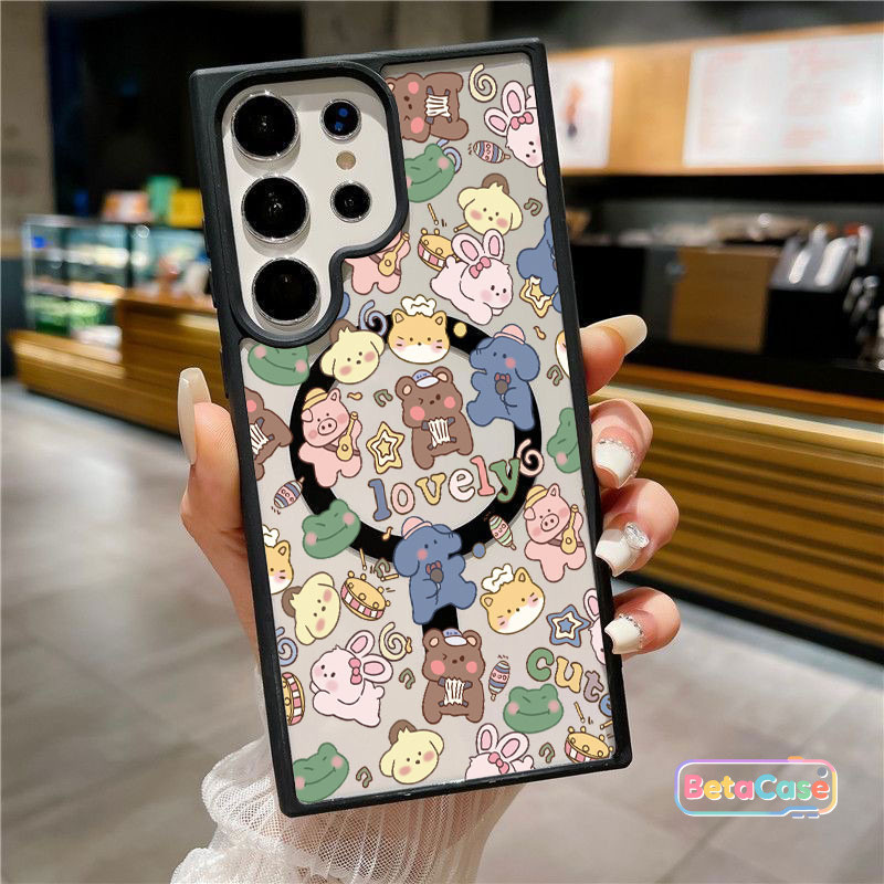 น่ารัก การ์ตูนสัตว์ปาร์ตี้ ลายน่ารัก เหมาะ Samsung S26 S26U S26Plus S25Plus S25U S24U S23U S23 S22U แม่เหล็กติด