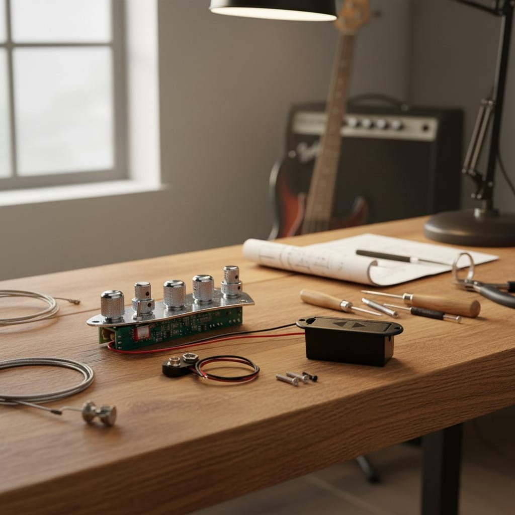ติดตั้งง่าย 5-Knb Active Bass Preamp Long-Lasting Bass Preamp แผ่นควบคุมสําหรับ Luthiers