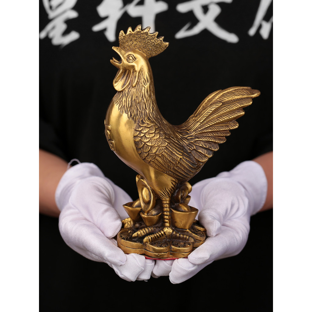 Huangxuan วัฒนธรรมทองแดง Rooster เครื่องประดับทองเหลืองไก่ Golden Rooster Ingot Rooster ห้องนั่งเล่น