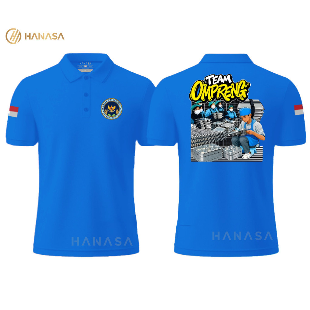 เสื้อโปโล HANASA DB TEAM OMPRENG LAP MBG SPPG BGN | เสื้อโปโลผู้ชายและผู้หญิง | เสื้อคอปก
