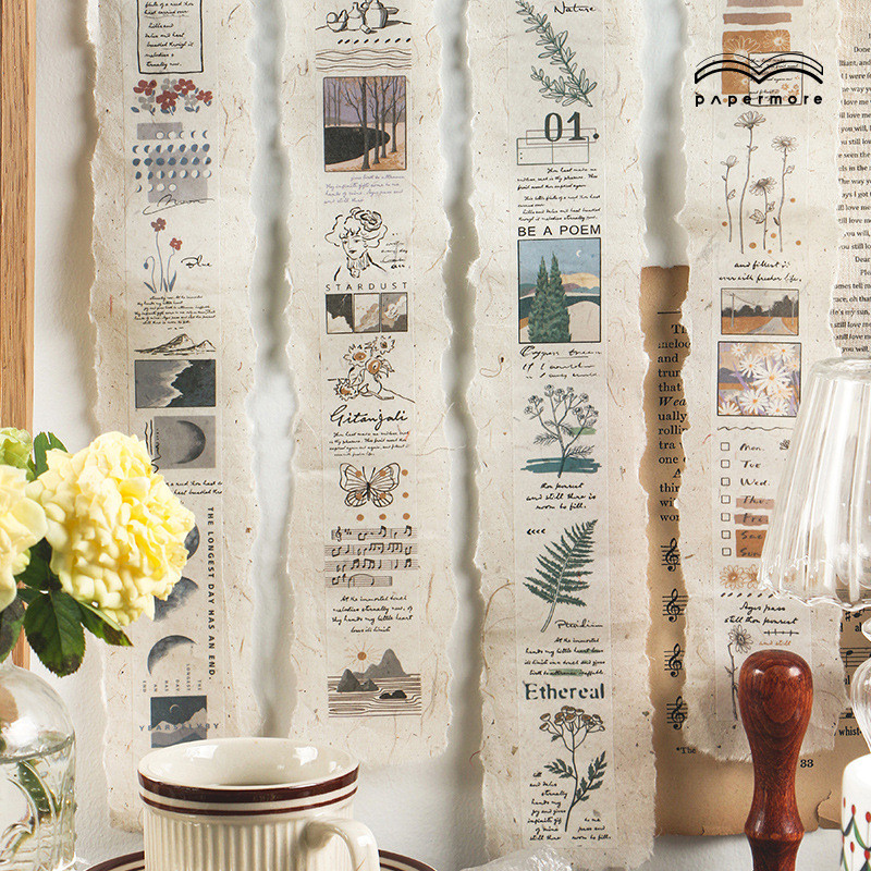 PaperMore Washi Tape Collection Recording Series ins Plant Handbook DIY สติ๊กเกอร์ตกแต่ง 4 รูปแบบ
