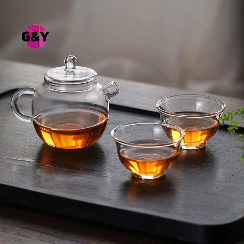G&Y 150ml/5oz Mini กาน้ําชาแก้วใส Borosilicate สูงสําหรับเครื่องดื่มร้อนกาน้ําชาสําหรับหนึ่งคนใช้ Ku