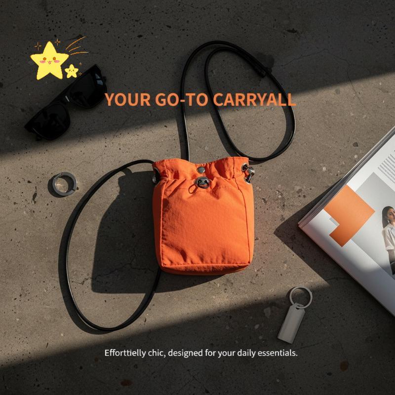 [JBTH] Nylon Crossbody Bag Canvas Sling Shoulder Bag 1pc Lightweight Korean Fashion for Travelling U