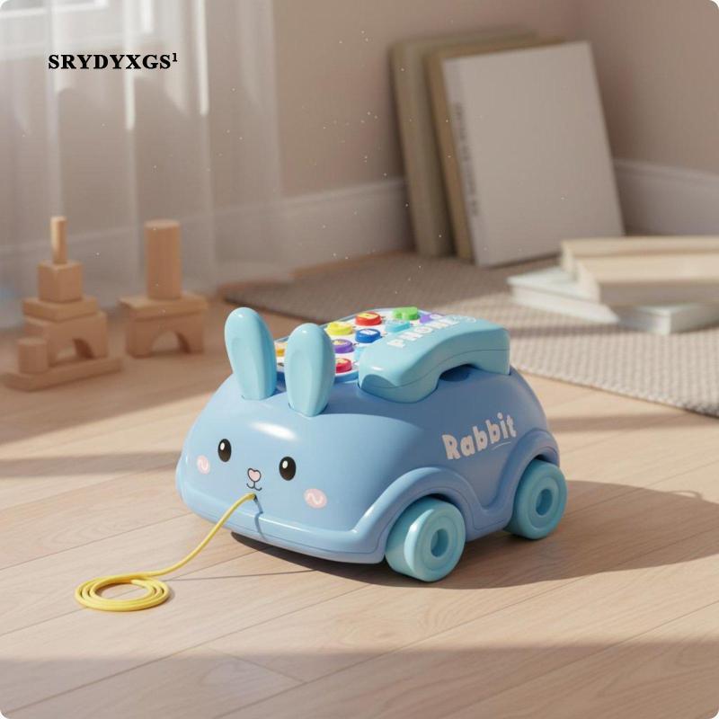 [srydyxgs1] Musical Story Phone Toy Cute Creature-Shaped Design Hare Phone Toy for Young Children ทา