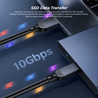 USB 3.2 Gen2 10Gbps สายข้อมูล Type-C to USB-A 3A ความเร็วสูง 60W PD HDD SSD Notebook Docking
