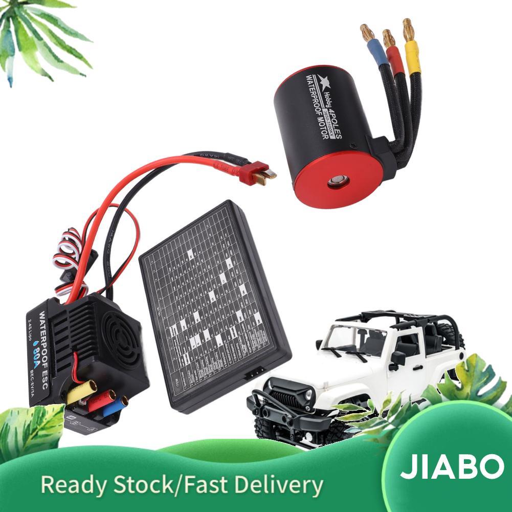 jiabo RC Brushless 80A ESC Kit 3650 3100KV มอเตอร์พร้อมการ์ดเขียนโปรแกรมสำหรับรถยนต์ 1/8 1/10