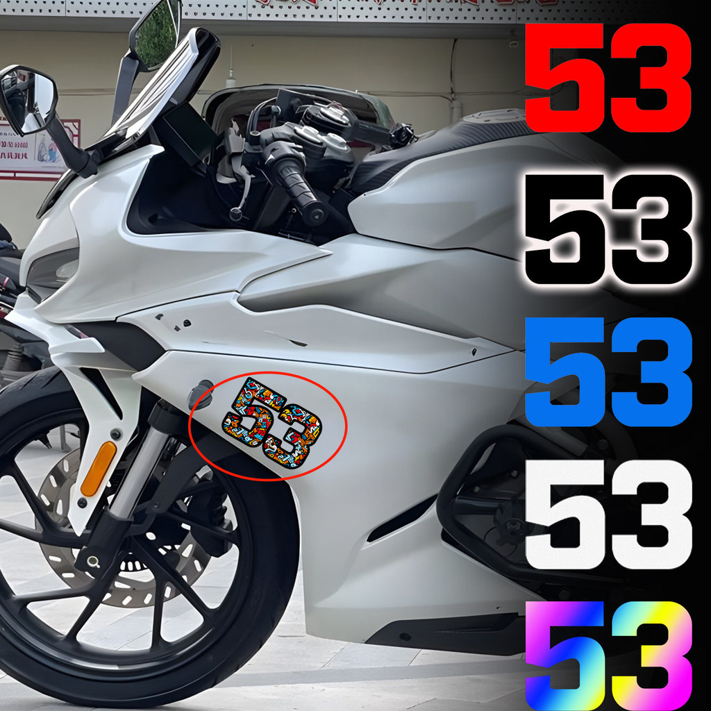 53 หลักจํานวนสติกเกอร์ 53 WSBK ZXJC 500RR สติกเกอร์สะท้อนแสงกันน้ํารถจักรยานยนต์และรูปลอกรถ