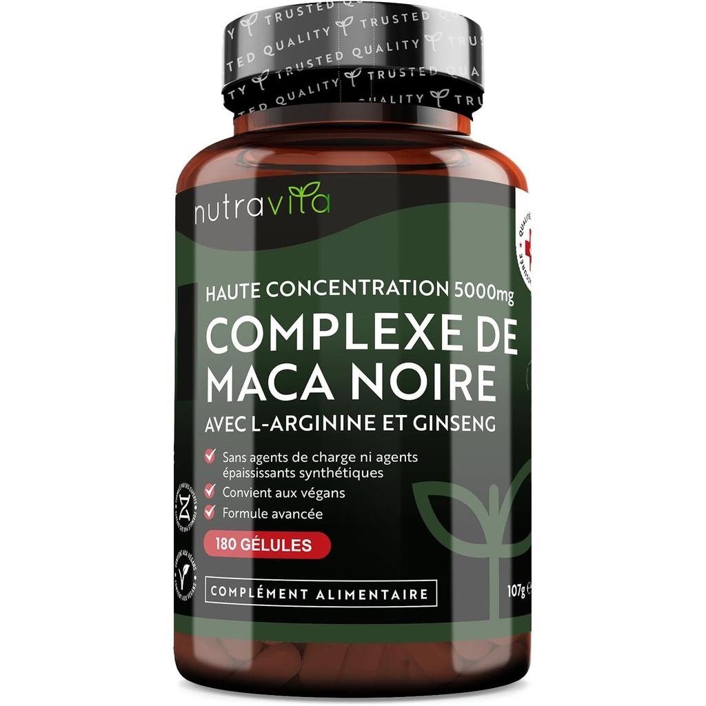 Nutravita Super Maca Capsules Strong Dosage 5000mg with Ginseng & L-Arginine & Vitamins - 6 เดือน - 