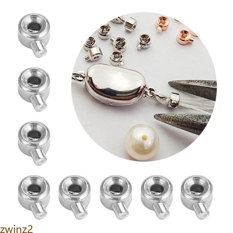 Zwinz2 20 ชิ้นสะดวกลูกปัดตําแหน่ง Claspsps Stopper Spacer ลูกปัด Crimp End ลูกปัด