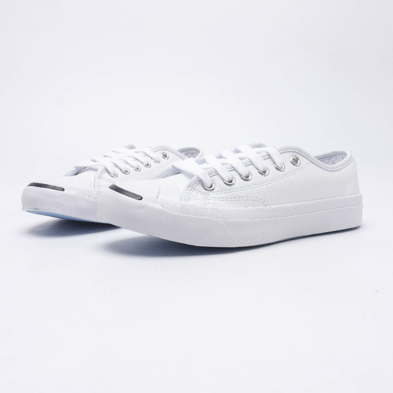 Converse Jack Purcell รองเท้าผ้าใบลําลองหนังสไตล์ใหม่สีขาว