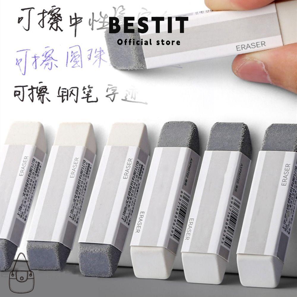 BESTIT 1PCS Frosted Eraser, Traceless Matte Sand Eraser,คุณภาพสูงDual-ใช้นักเรียนของขวัญปากกายางลบปา
