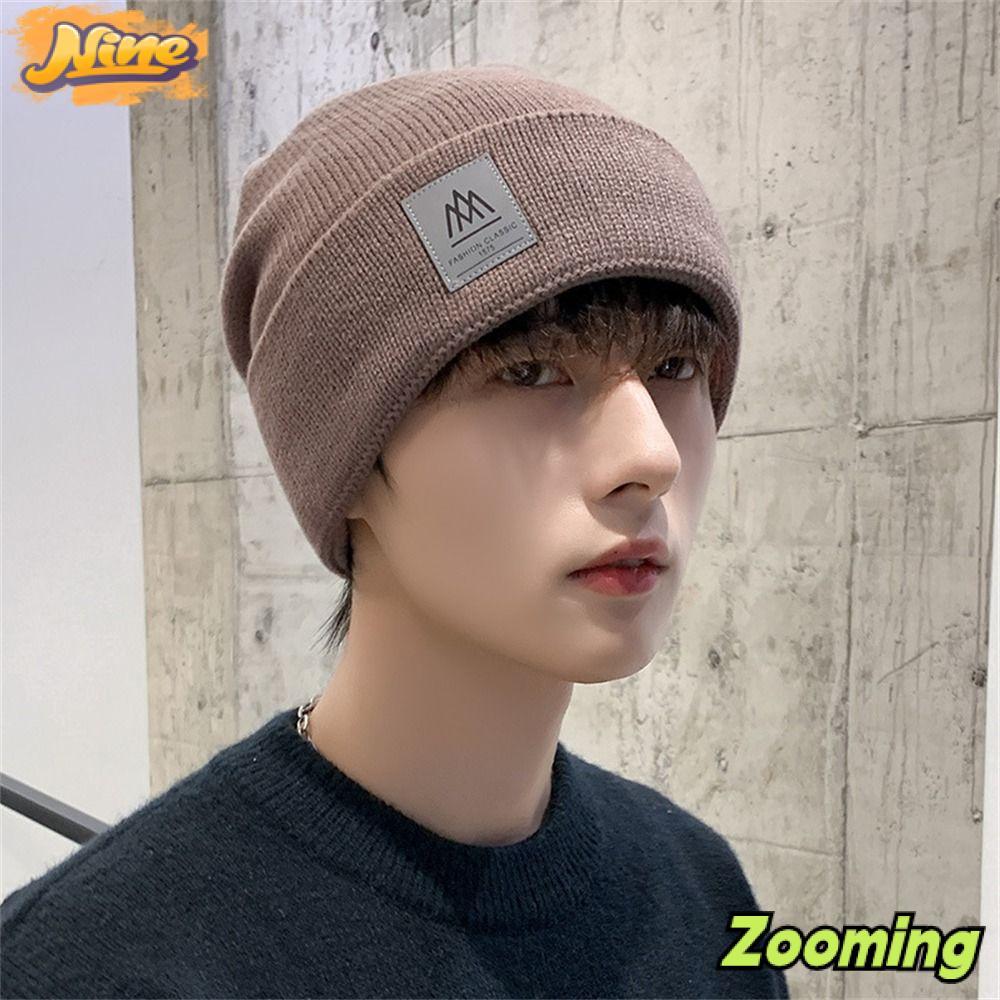 Zooming หมวกถักนิตติ้ง, หมวก Bonnet เย็น, หมวกไหมพรมอเนกประสงค์กันลมแบบสบาย ๆ สําหรับฤดูใบไม้ร่วงฤดูหนาว