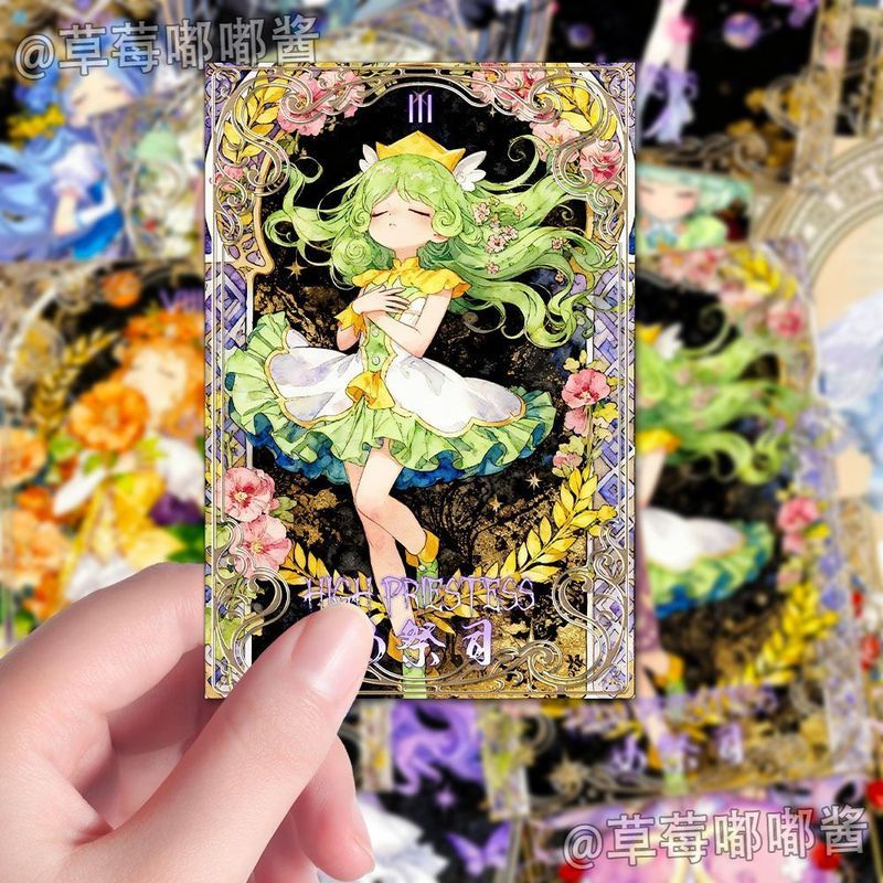 การ์ดคอลเลกชันดาวหายาก flashcard ใหม่ [Little Flower Fairy Tarot Card ดอกไม้เหมือนโบรเคด] สไตล์ Much
