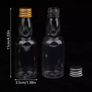 [yingrans] 10 ชิ้น 50 มิลลิลิตร Mini Clear PET รีฟิลขวดไวน์ขนาดเล็กสําหรับงานแต่งงานขวดเหล้าพร้อมฝาปิดสกรูป้องกันการรั่ว TH