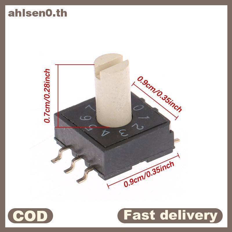 Ahlsen0 RM3HAF-10 Rotary Dial Switch 10 0-9 Coding Switch Patch 3:3 พร้อมที่จับ Rotary Coding Switch