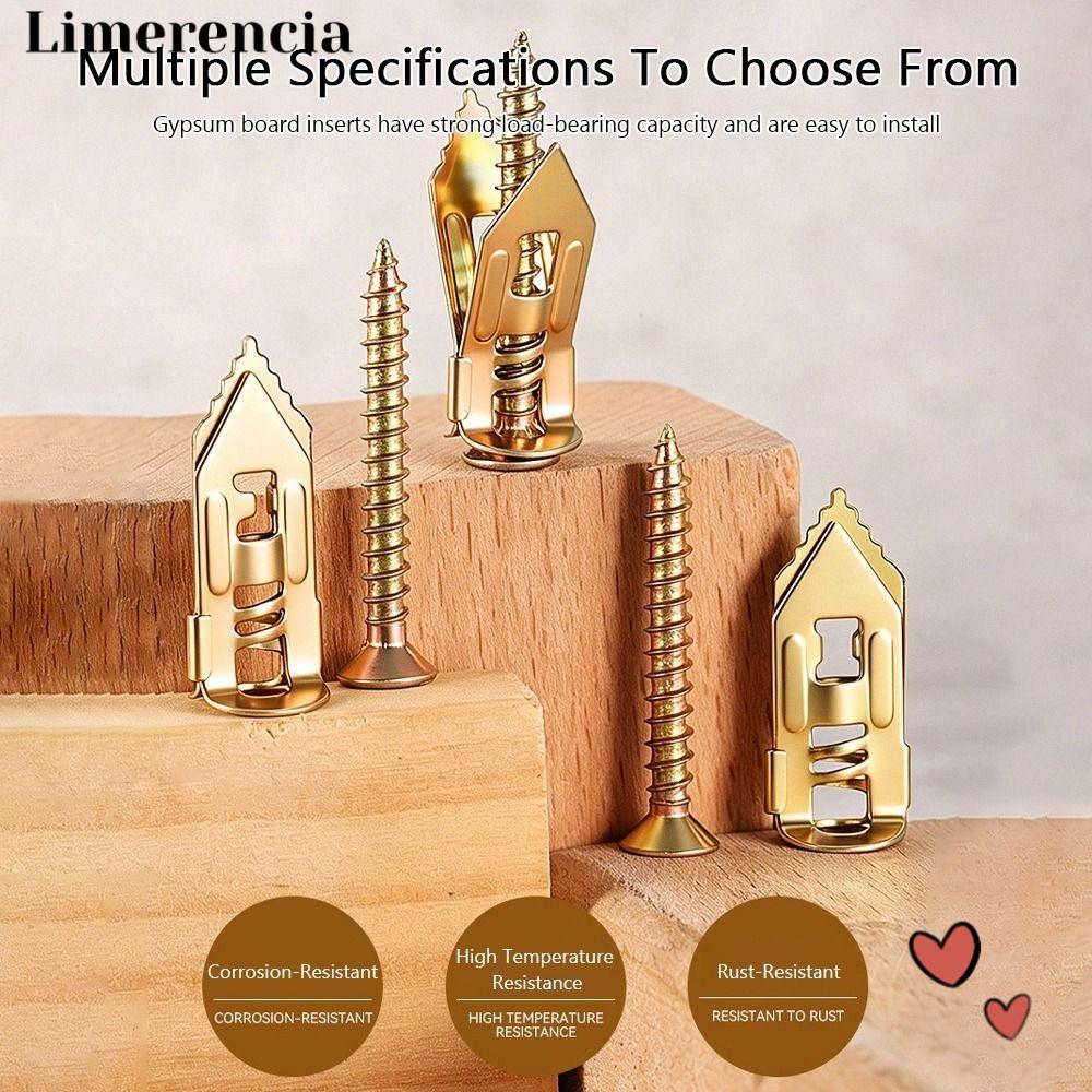 LIMERENCIA 30 ชิ้น/50 ชิ้น Drywall Anchor สกรูขยาย, ความแข็งสูง Heavy Load Wall Fastener, หนาแมงกานี