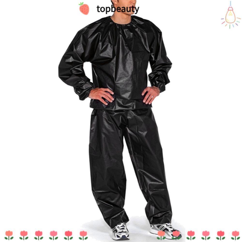 Topbeauty ชุดซาวน่าเหงื่อ, ลดน้ําหนักฟิตเนสชุดออกกําลังกายยิม,Hoodies S-4XL Anti-Rip Heavy Duty Calorie Burner Sweat Suit ซาวน่าฟิตเนสยิม
