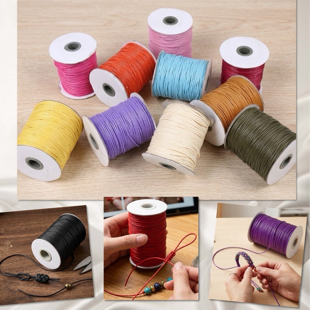 เชือก หนัง เชือกถัก หนังถัก ด้ายถัก ยาว 10 เมตร หนา 0.8 มม. DIY สำหรับทำ เครื่องประดับ งานประดิษฐ์ แข็งแรง ทนทาน