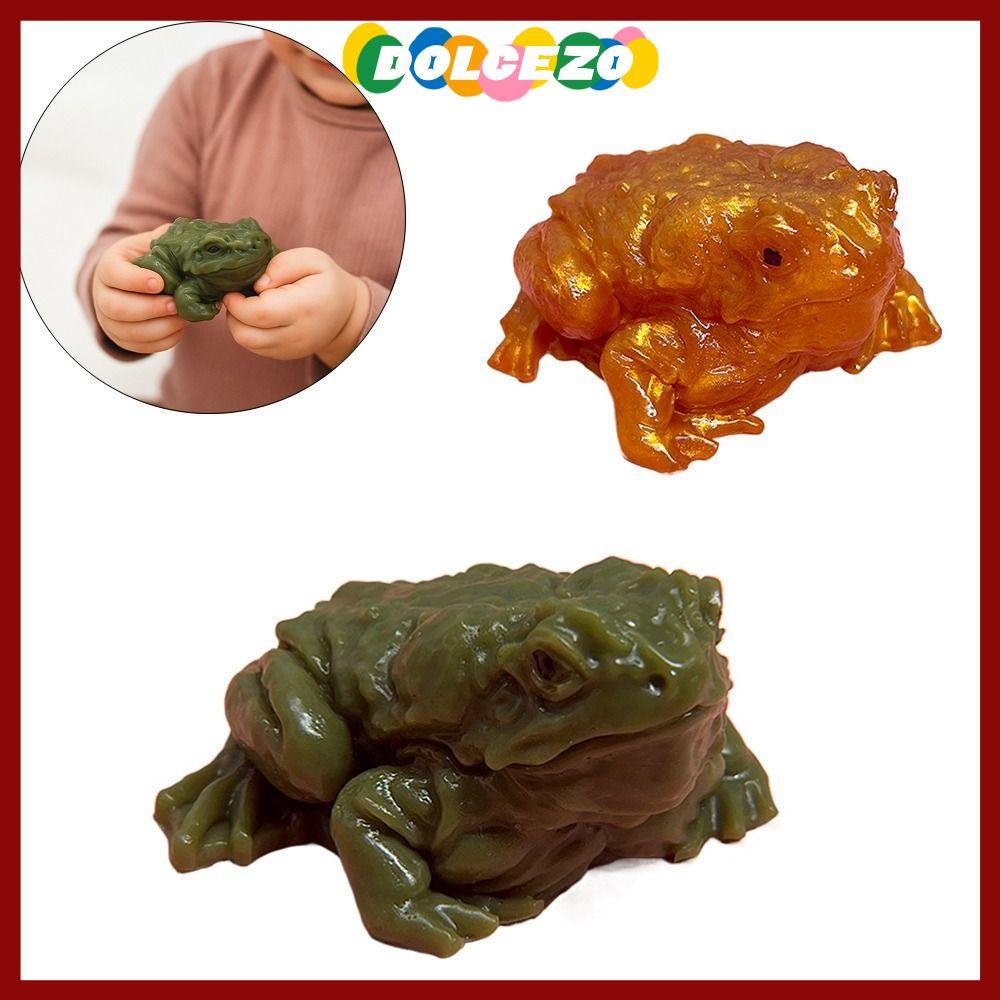 จัดส่งจากประเทศไทยDOLCEZO Frog Squeeze, Stress-relief Sticky Frog SimulationToy, Soft Toad Decompression Toy ของเล่นหากิน