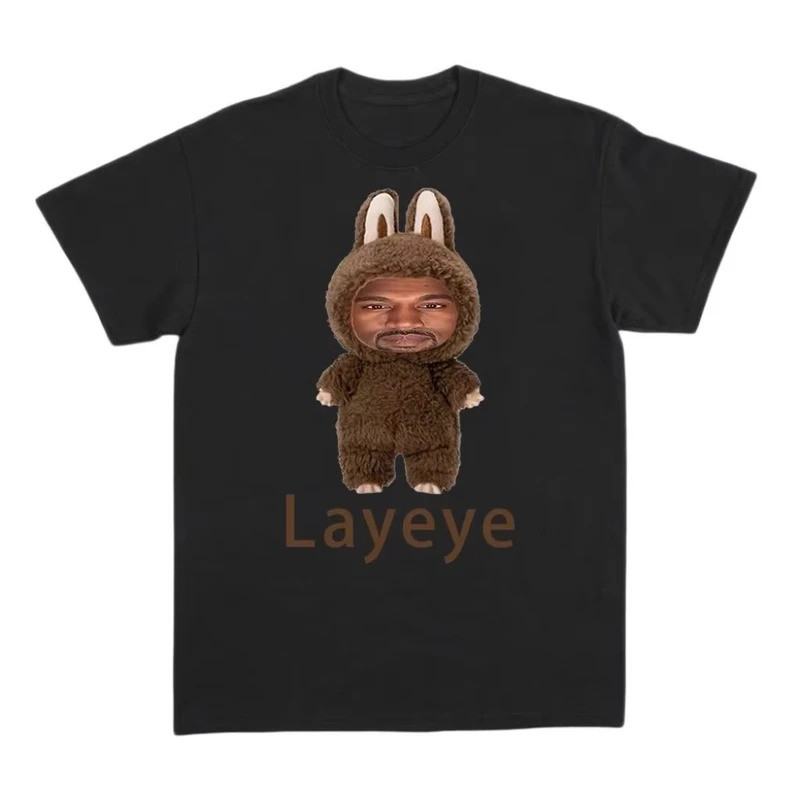 เสื้อยืดลาย Layeye ของ Kanye West รุ่นใหม่ปี 2026 สไตล์ฮาราจูกุ สำหรับผู้ชาย ผ้าฝ้าย 100% เสื้อยืดพิ
