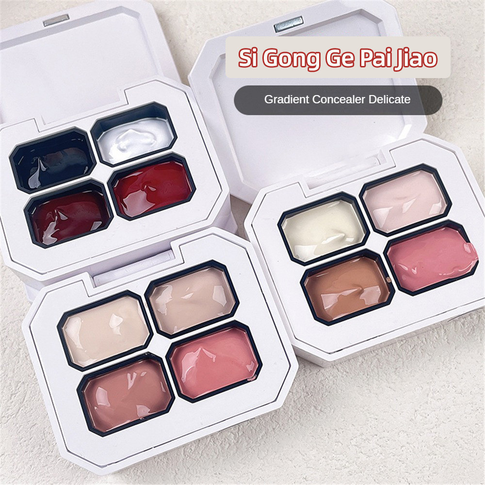 กาวทาเล็บ 4 สี บลัชออนไล่เฉดสีบางเบา กาวติดเล็บแบบ กาวติดเล็บกึ่งเงาที่ไม่ต้องพูดถึง