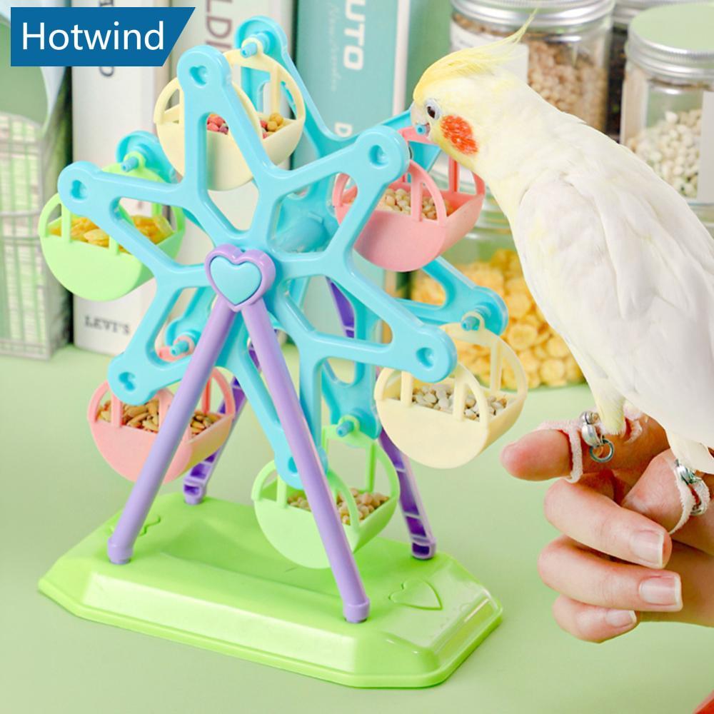 HW Parrot Ferris ล้อกล่องขนมหมุน Foraging ปริศนาของเล่นสําหรับนกแก้วขนาดกลางขนาดเล็กความเครียดบรรเทา