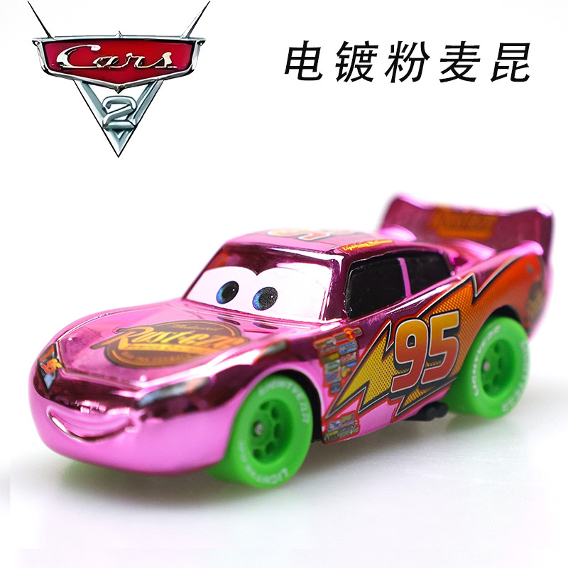 สไตล์ใหม่ไฟฟ้าสีชมพู McQueen รถยนต์ Lightning McQueen Racing Alloy รถของเล่นเด็กของขวัญ