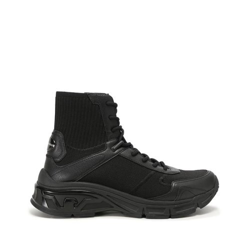 Emporio Armani/Amporio Armani ผู้ชาย High-Top Lace-Up หนาSoled กีฬารองเท้าสบายๆรองเท้ารองเท้าสั้น X4