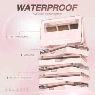 In2It Perfect Brow Powder 3g #PBP01 Browns อินทูอิท พาเลทเขียนคิ้วเนื้อฝุ่น.