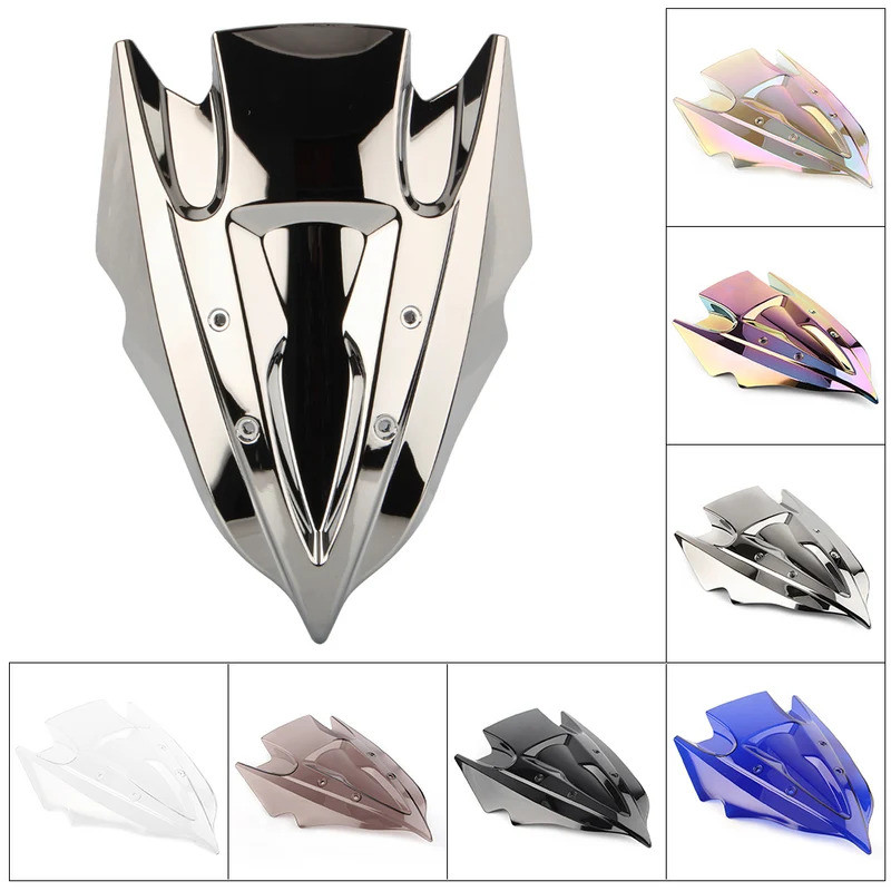 QY กระจกรถจักรยานยนต์กระจก Double Bubble Wind Deflector สําหรับ Kawasaki Z250 Z300 2013 2014 2015 20